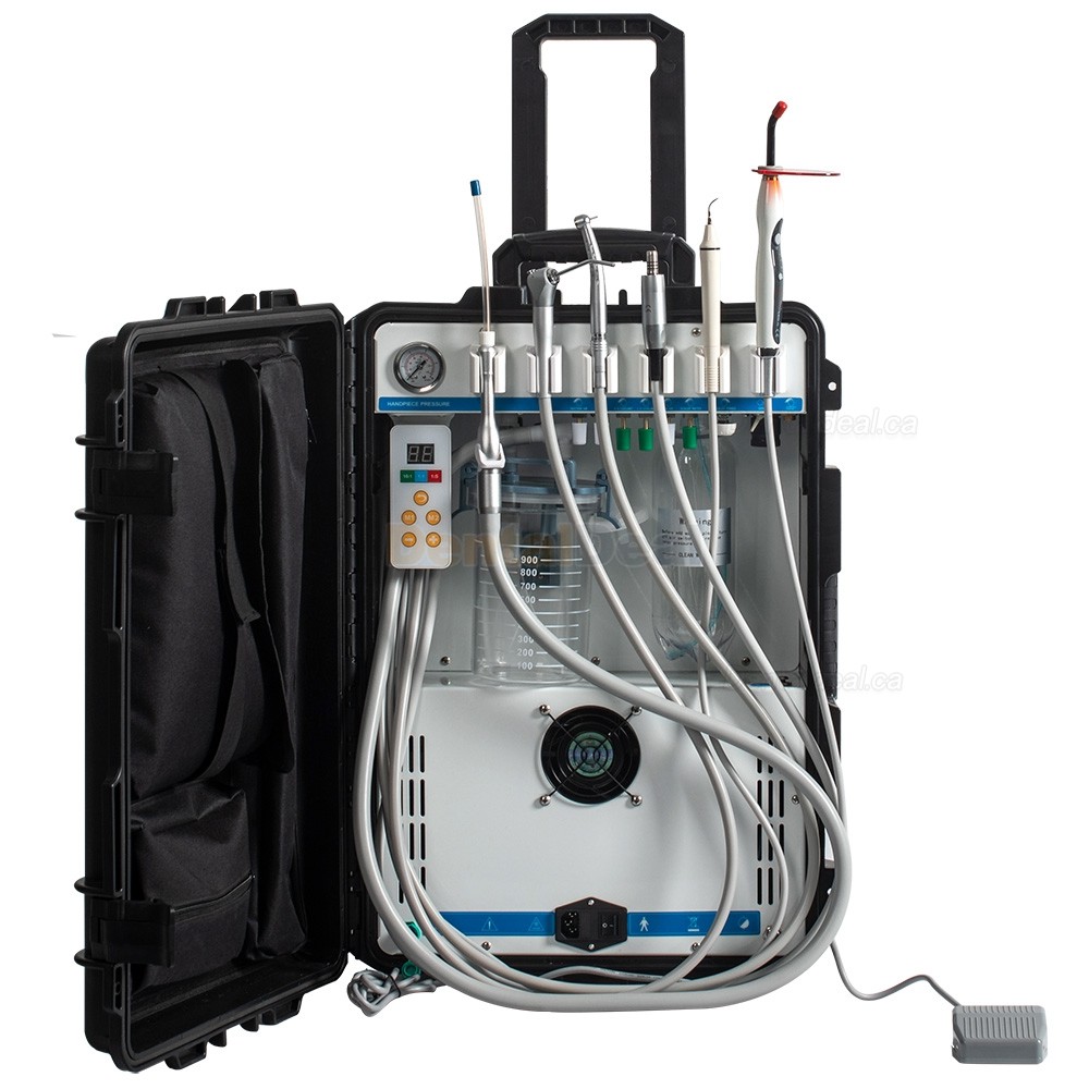 Greeloy&reg; GU-P208 Portable Dental Unit + Electric Dental Motor + Curing Light + Scaler Handpiece
